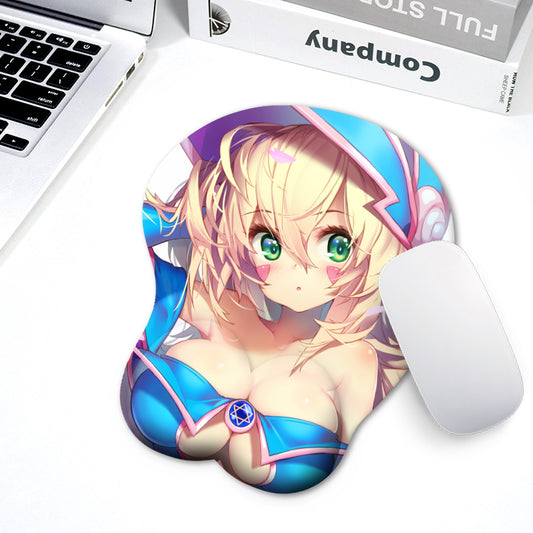 Dark magician girl Yugioh Anime Mouse Pads with Wrist Rest Support Soft Silicone Ergonomic 3D Mouse Pad Gaming Mousepad