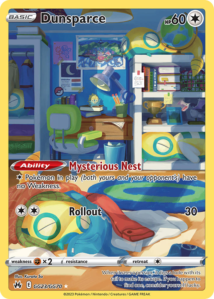 Pokemon TCG! Dunsparce 2023 Crown Zenith #GG23/GG70 Trainer Gallery