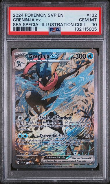 Pokemon TCG! 2024 POKEMON SVP EN-SV BLACK STAR PROMO #132 GRENINJA ex SFA SPECIAL ILLUSTRATION COLL PSA 10