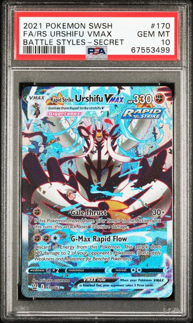 Pokemon TCG! 2021 Pokemon Sword and Shield Battle Styles Urshifu Vmax #170 PSA 10
