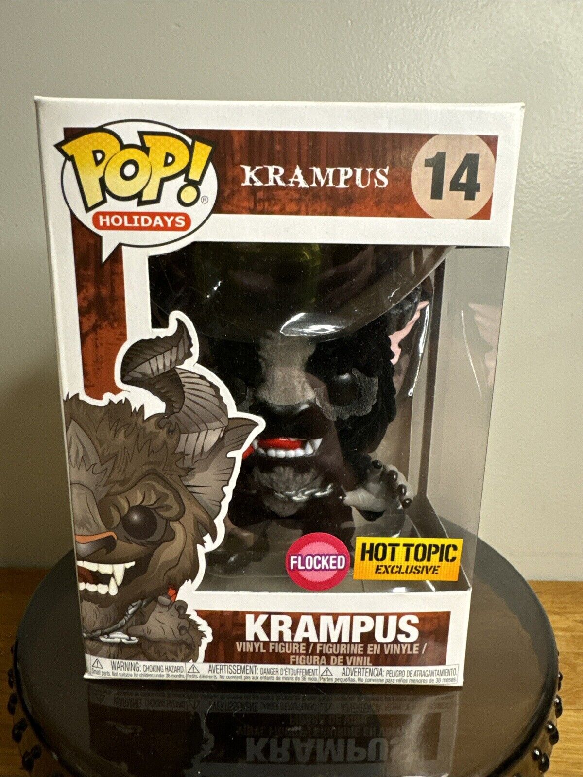 Funko Pop Flocked Krampus Black Hot Topic Exclusive 14 Figure Holiday + PoP Protector