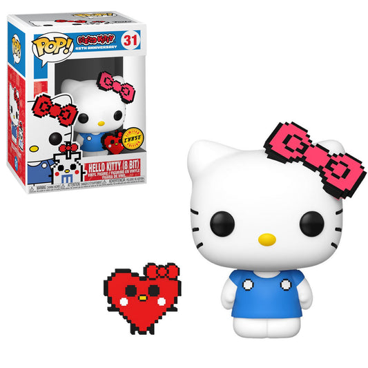 Funko Pop! Sanrio Hello Kitty (8 Bit) 45th Anniversary #31 Vinyl Figure Limited Chase Edition + PoP Protector