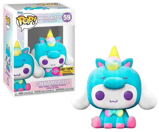 Funko POP! Sanrio Hello Kitty And Friends Cinnamoroll 59 FLOCKED Hot Topic Exclusive + Free Protector
