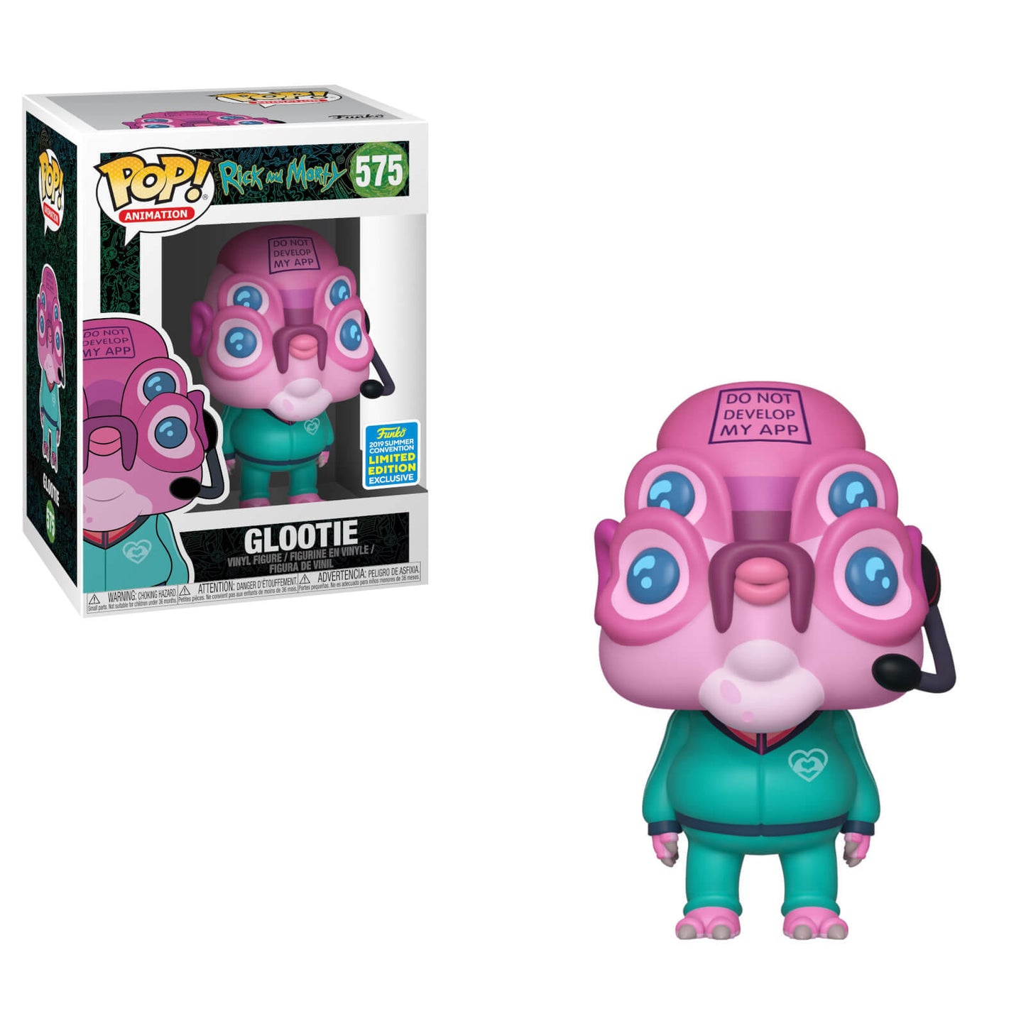 Funko POP! Animation: Rick & Morty #575 - Glootie 2019 summer convention + Protector