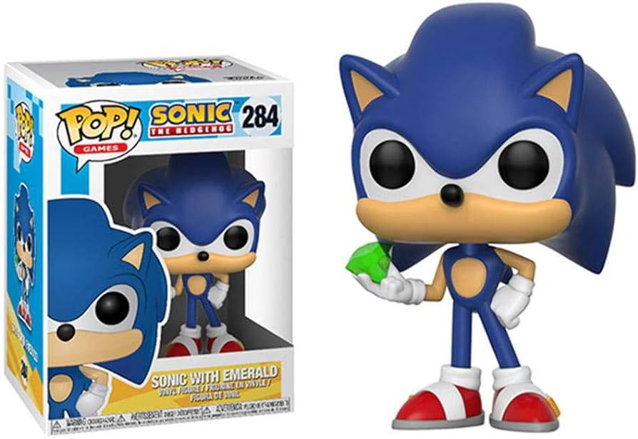 Funko POP! Games: Sonic the Hedgehog #284 - sonic with emerald #284 + Protector