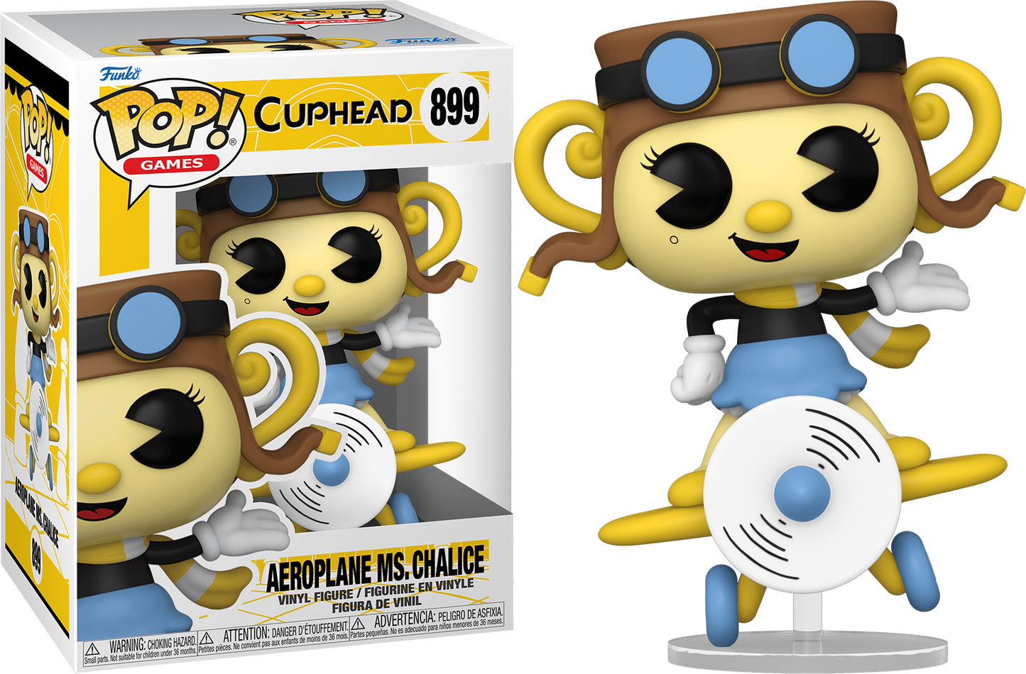 Funko POP! Games: Cuphead: #899 - Aeroplane Ms.Chalice + Protector