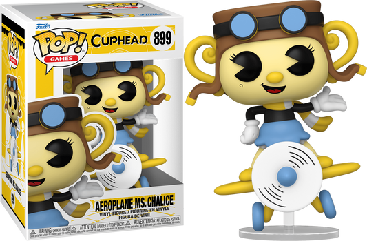 Funko POP! Games: Cuphead: #899 - Aeroplane Ms.Chalice + Protector