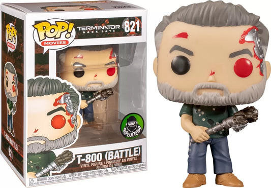 Funko POP! Movies: Terminator #821 - T-800 (Battle) PopCultcha Exclusive + Protector