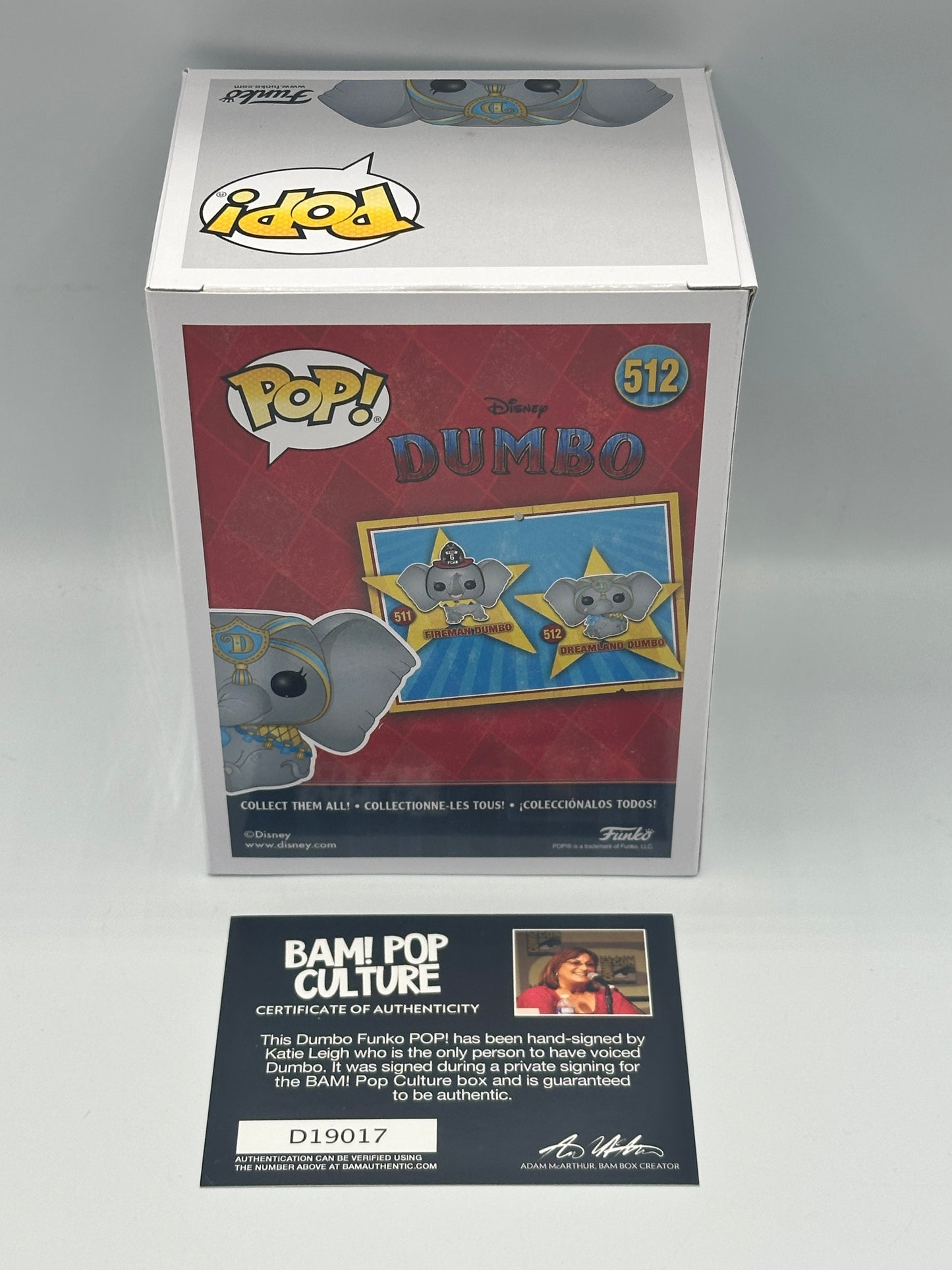 Funko Pop! Disney Dumbo - Dreamland Dumbo 512 signed by voice actress Katie Leigh + Free Protector