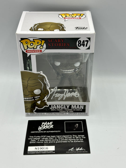 Scary Stories (Jangly Man) Funko Pop! #847 Signed By Troy James COA (BAM!) + POP PROTECTOR