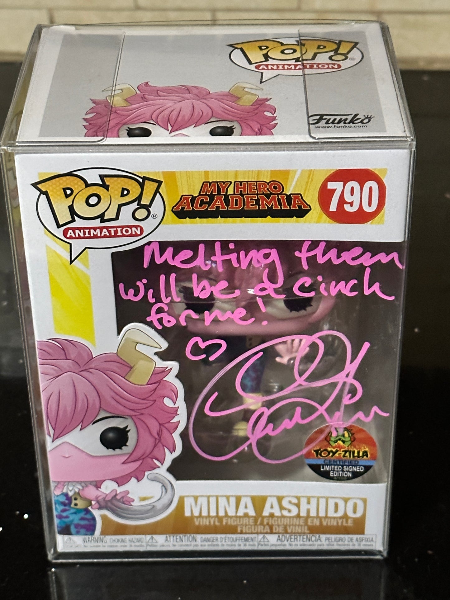 SIGNED POP! My Hero Academia Mina Ashido - CAITLIN GLASS Limited Signed 4 of 100 (TOYZILLA CERTIFIED)