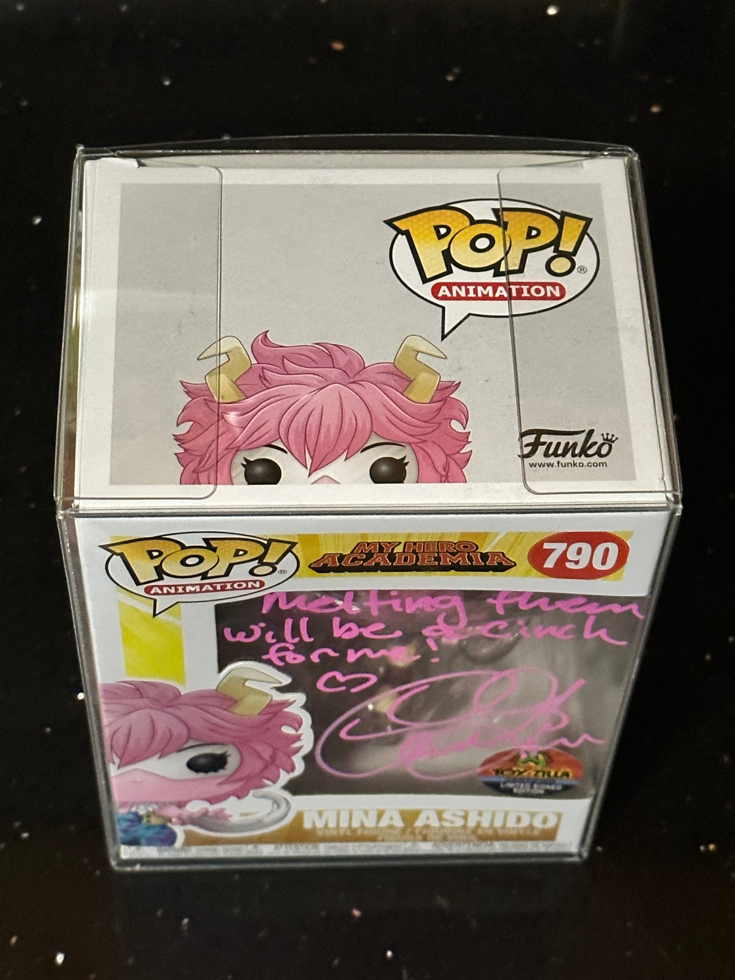 SIGNED POP! My Hero Academia Mina Ashido - CAITLIN GLASS Limited Signed 4 of 100 (TOYZILLA CERTIFIED)