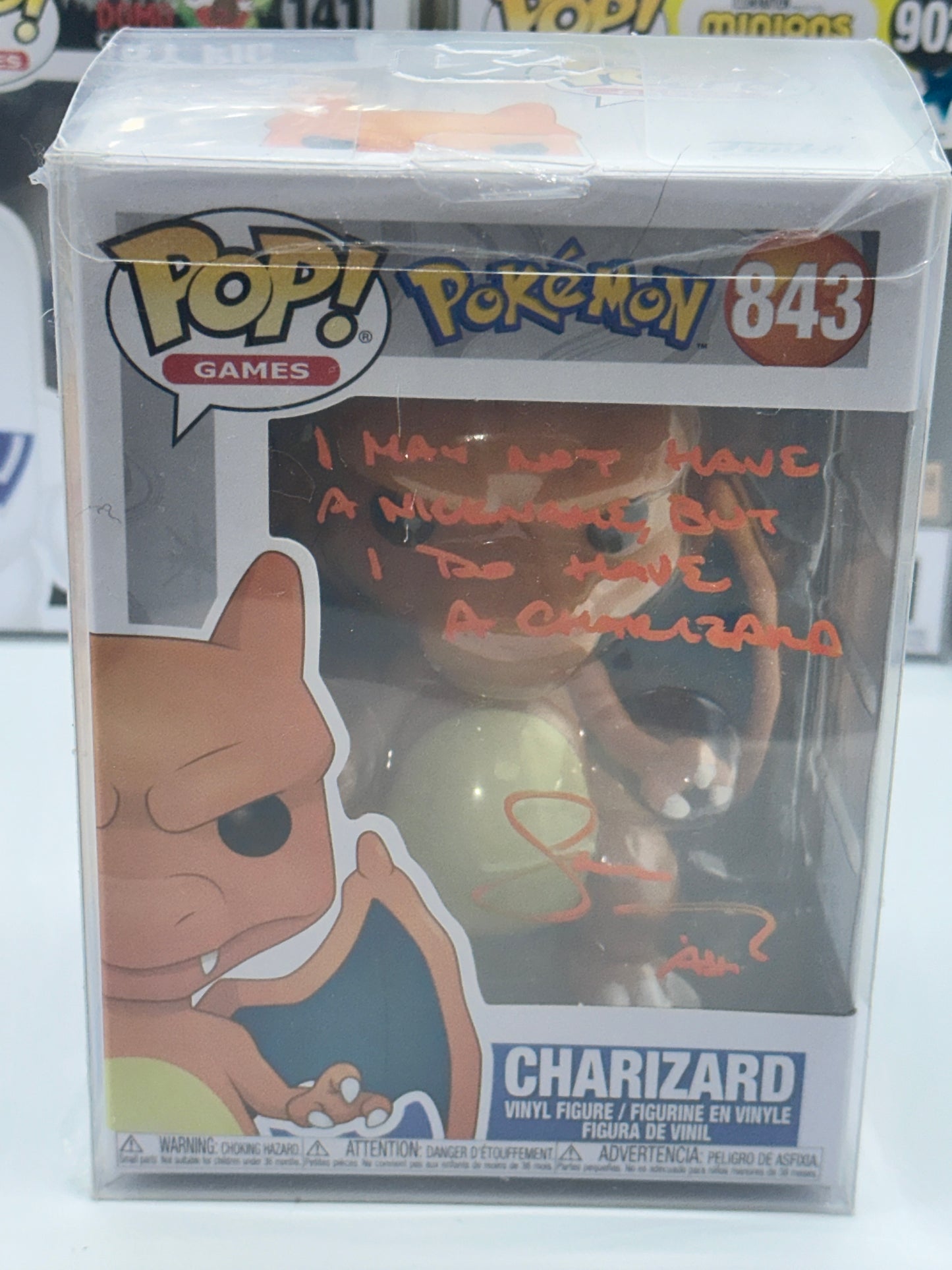 Sarah Natochenny signed Charizard Pokemon Funko PoP! 843 JSA certified