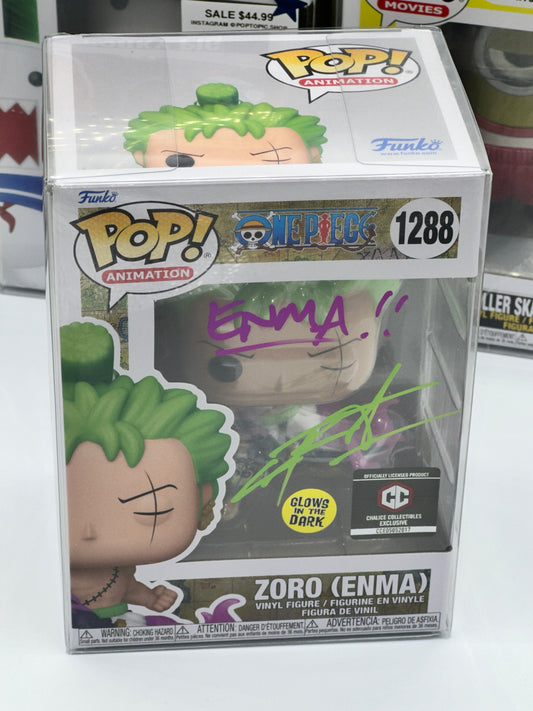 Zoro Enma signed Funko PoP! Christopher Sabat Voice of Zoro JSA CERTIFIED