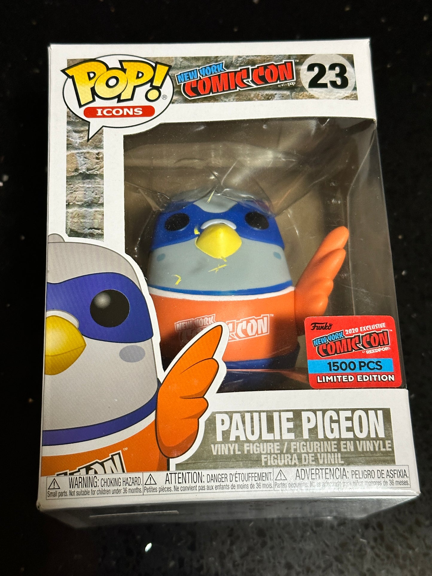 Official NYCC 2020 Sticker Funko Pop Paulie Pigeon Blue Shirt #23 (Box Imperfections)