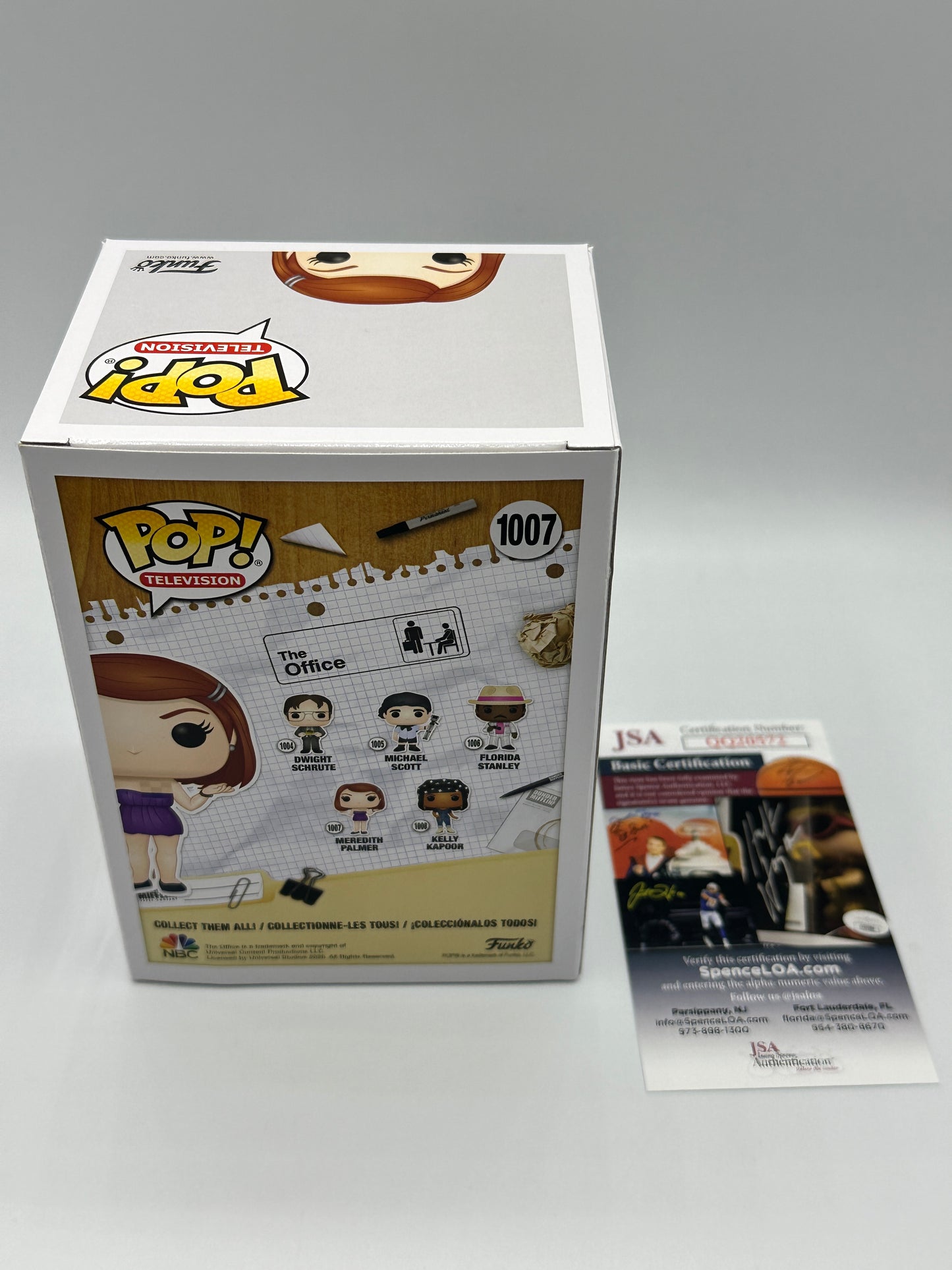 Kate Flannery Signed Autographed Casual Friday  Meredith Palmer 1007 The Office funko PoP! Television JSA certified + Protector