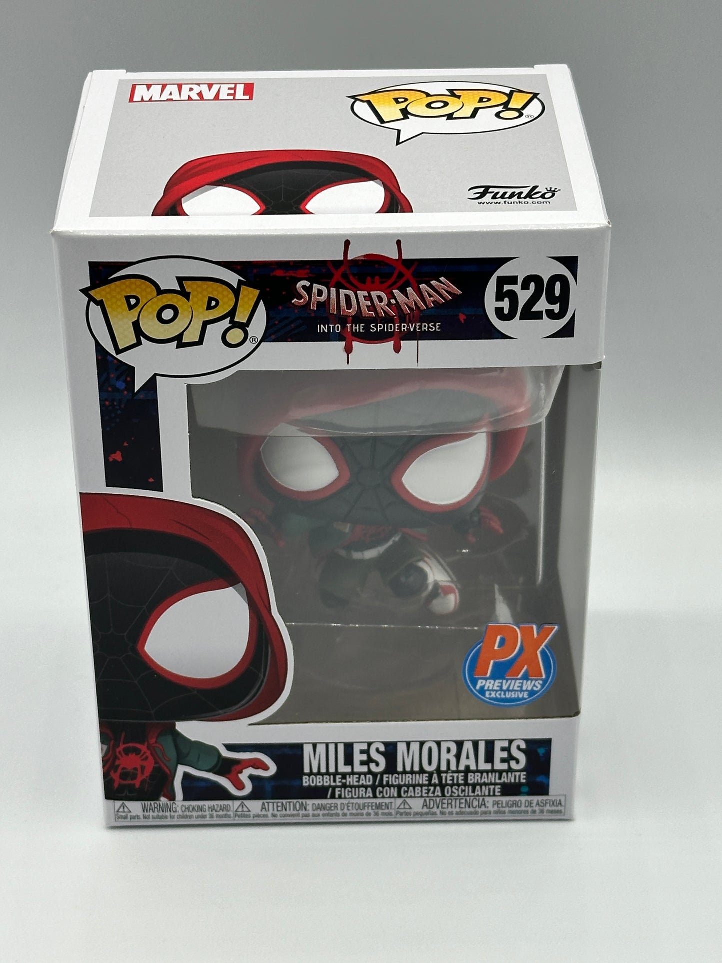 Funko Pop! Spider-Man Into The Spiderverse Miles Morales 529 PX Exclusive + PoP Protector