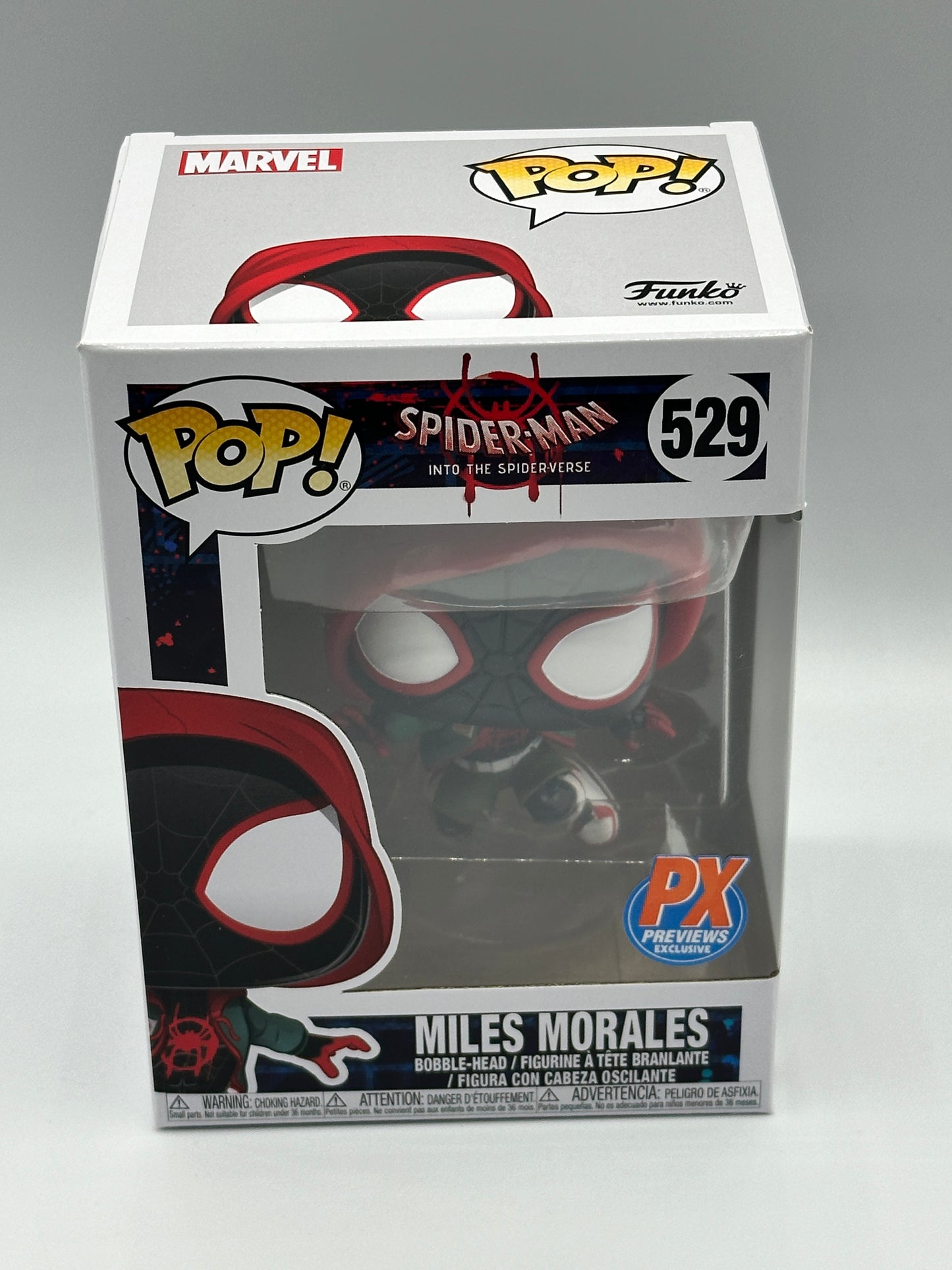 Funko Pop! Spider-Man Into The Spiderverse Miles Morales 529 PX Exclusive + PoP Protector