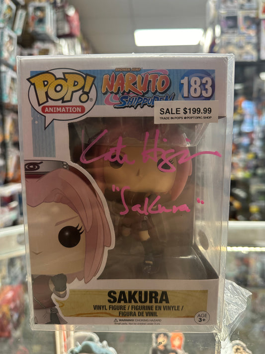 Funko POP! Animation: Naruto Shippuden #183 - Sakura Signed by Kate Higgins verified by JSA! + PROTECTOR!