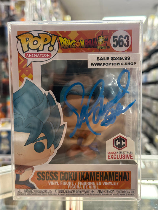 Funko POP! Animation: Dragon ball Super #653 - SSGSS Goku Kamehameha CC Exclusive Signed by SEAN SCHEMMEL PSA CERTFIED