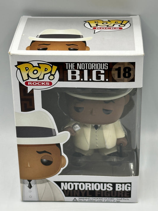 Notorious B.I.G. #18 - Funko POP! Rocks Vinyl Figure 2011 Vaulted RARE Biggie (SEE PICTURES FOR CONDITION) + PROTECTOR