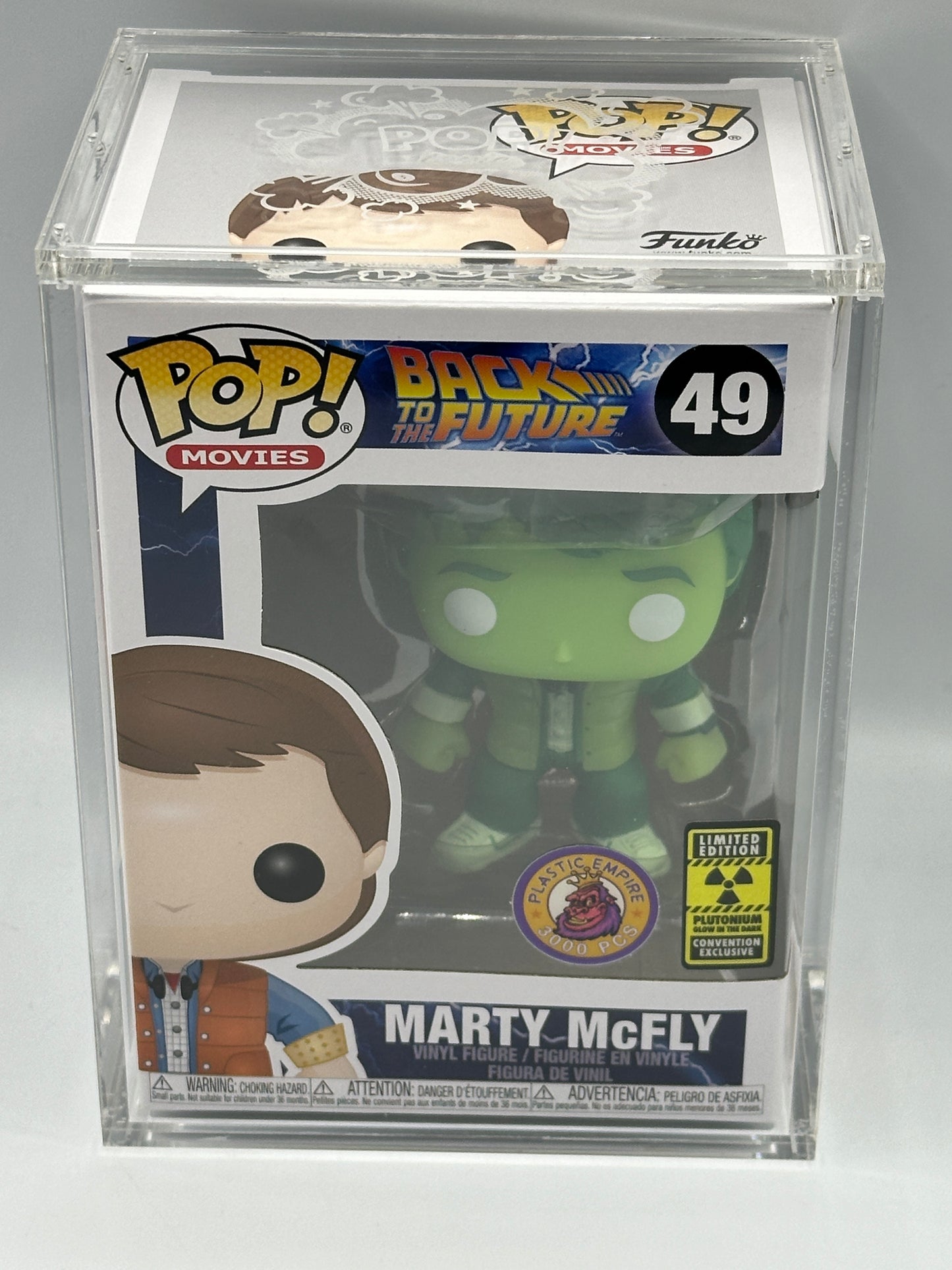 Funko Pop! Vinyl Back to the Future - 49 Marty McFly (Plutonium Glow in the Dark Convention Exclusive) With Special Magentic Hardstack only 3000 PCS in the world