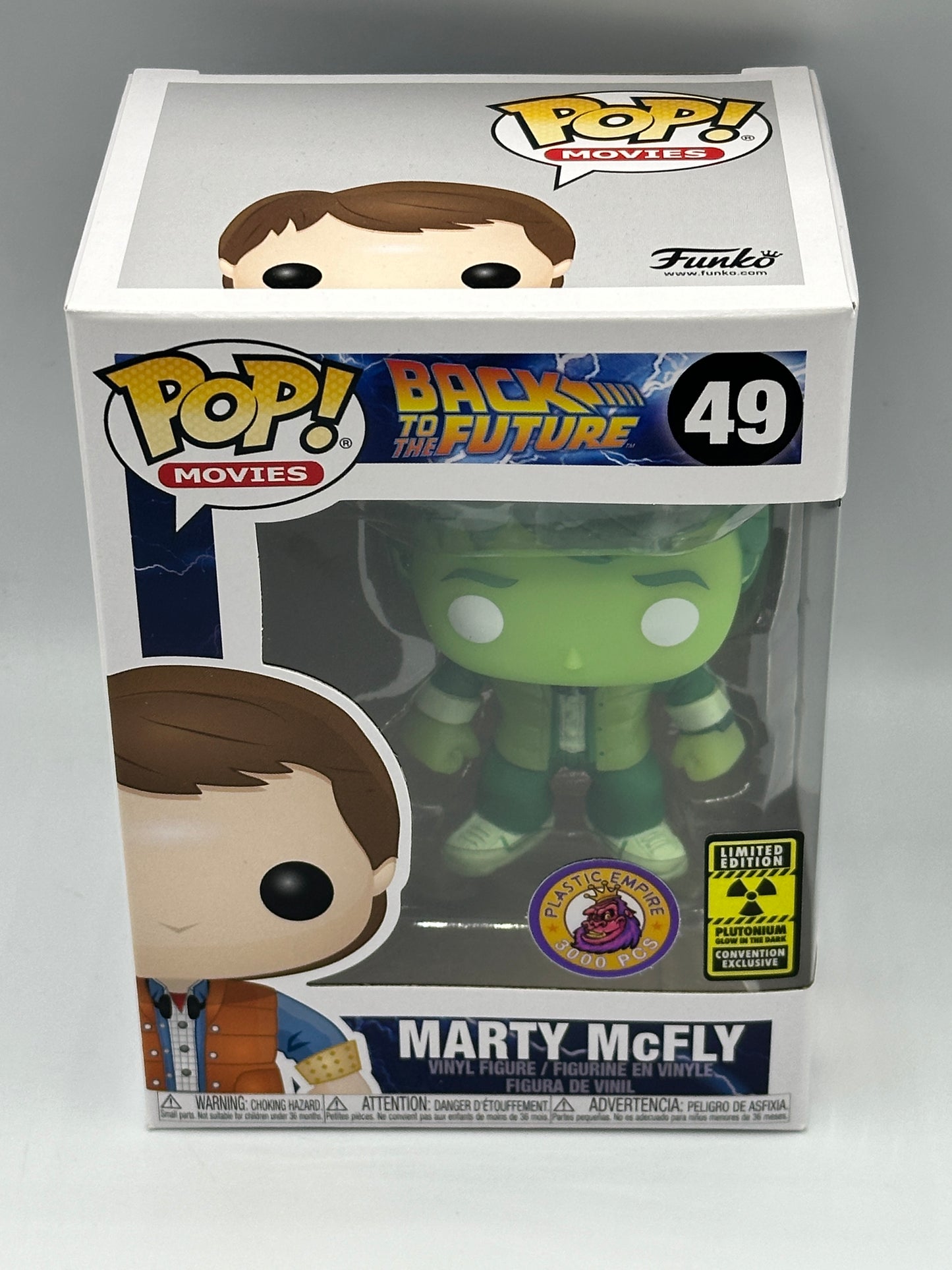 Funko Pop! Vinyl Back to the Future - 49 Marty McFly (Plutonium Glow in the Dark Convention Exclusive) With Special Magentic Hardstack only 3000 PCS in the world