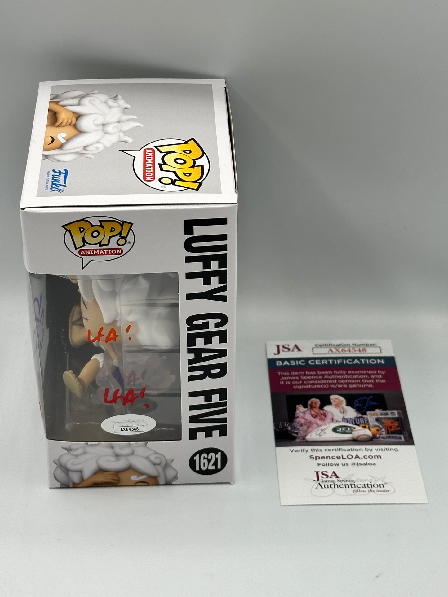 Laughing Luffy Gear Five Exclusive One Piece Signed Colleen Clinkenbeard RARE CANADIAN STICKER + PoP Protector