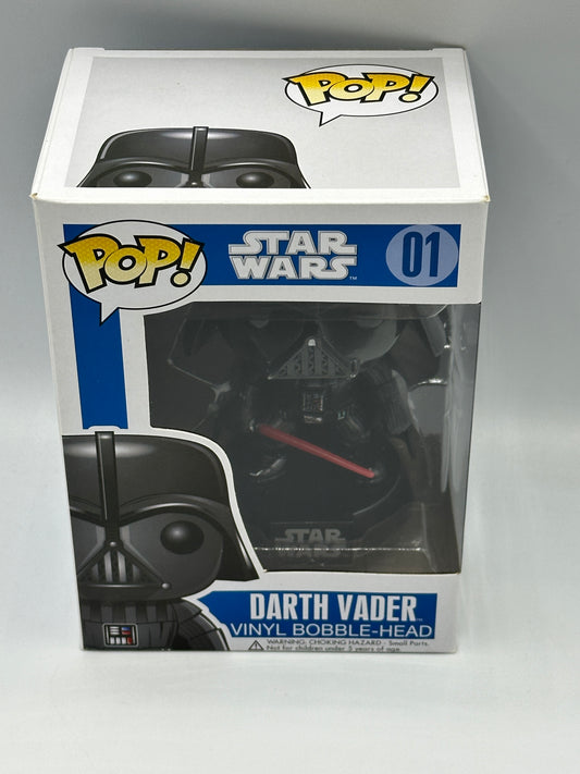 FUNKO POP Darth Vader 01 Star Wars WITH LARGE FONT Vaulted With PROTECTOR