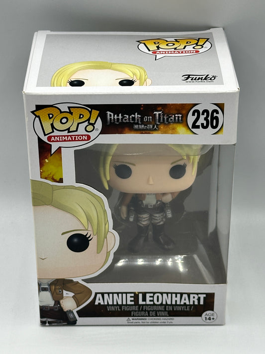 FUNKO POP ANIMATION ATTACK ON TITAN #236 ANNIE LEONHART VAULTED VINYL FIGURE (BOX BLEMISH SEE PICTURES) + POP PROTECTOR