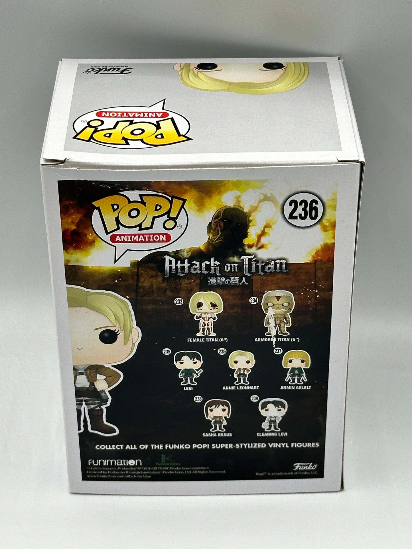 FUNKO POP ANIMATION ATTACK ON TITAN #236 ANNIE LEONHART VAULTED VINYL FIGURE (BOX BLEMISH SEE PICTURES) + POP PROTECTOR