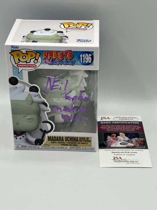 Signed Autograph JSA Neil Kaplan Madara Uchiha 1196 Naruto Shippuden Funko Pop! Animation Sage Madara Uchiha (Six Paths) + POP PROTECTOR