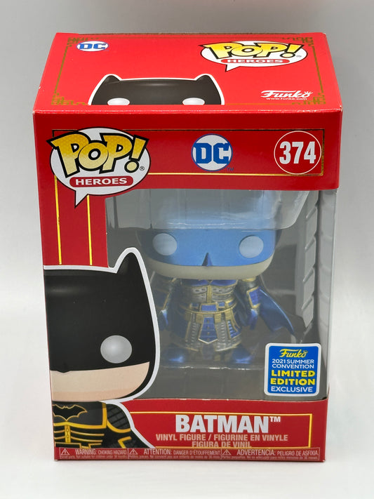 Funko Pop! DC HEROES Metallic Blue Batman #374 Imperial + PROTECTOR