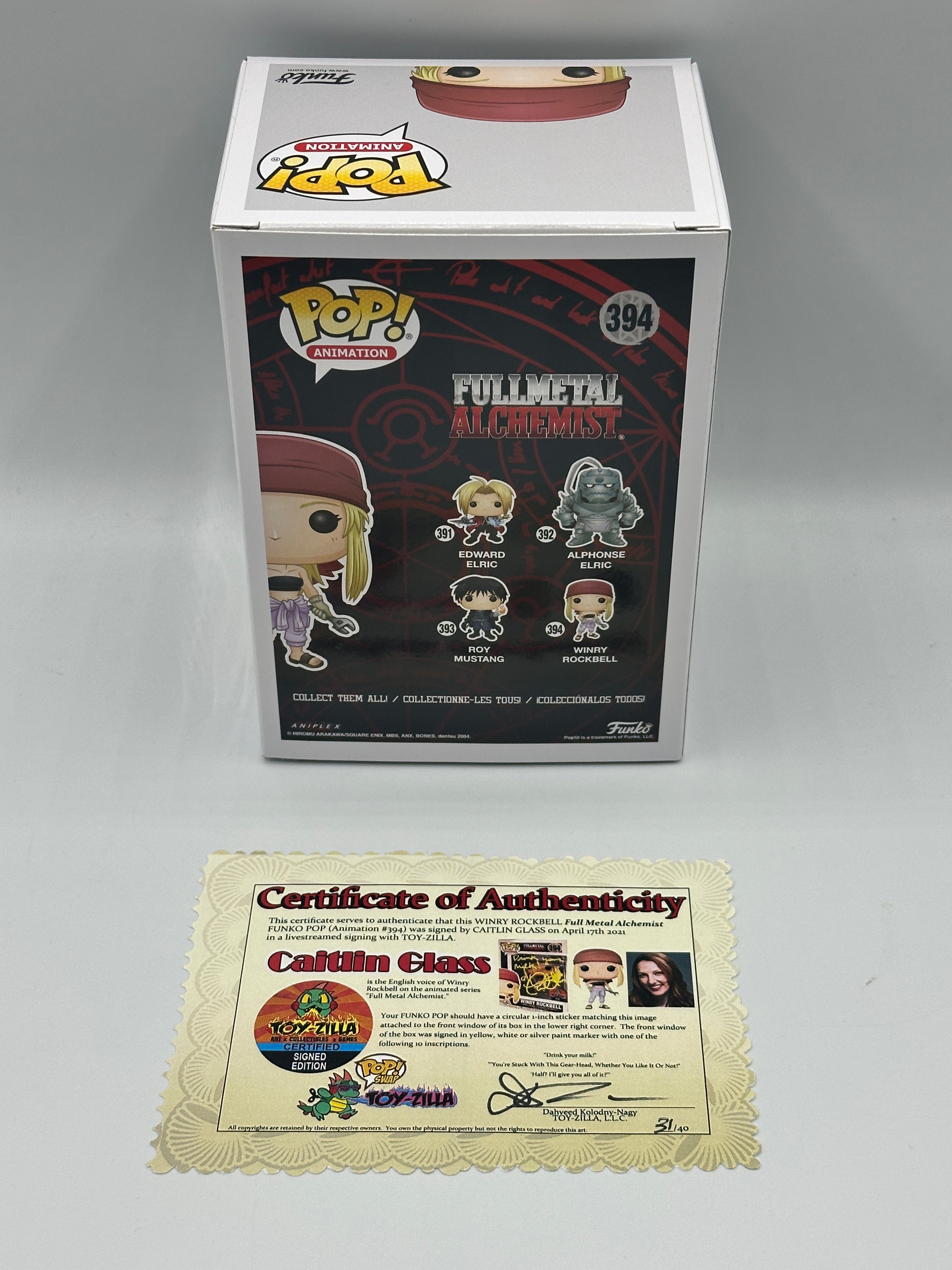 Funko Animation Full store Metal Alchemist Winry Rockbell Pop #394