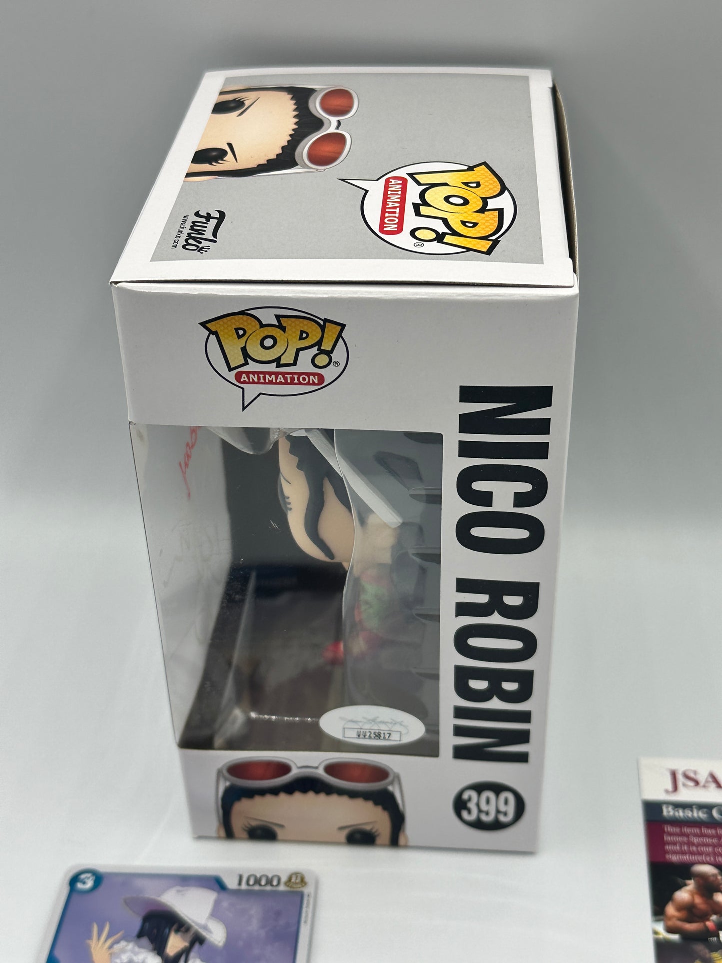 Funko Pop! Nico Robin #399 One Piece 2023 With JSA COA Signed By Stephanie Young Miss All Sunday + Bonus collectible card included.