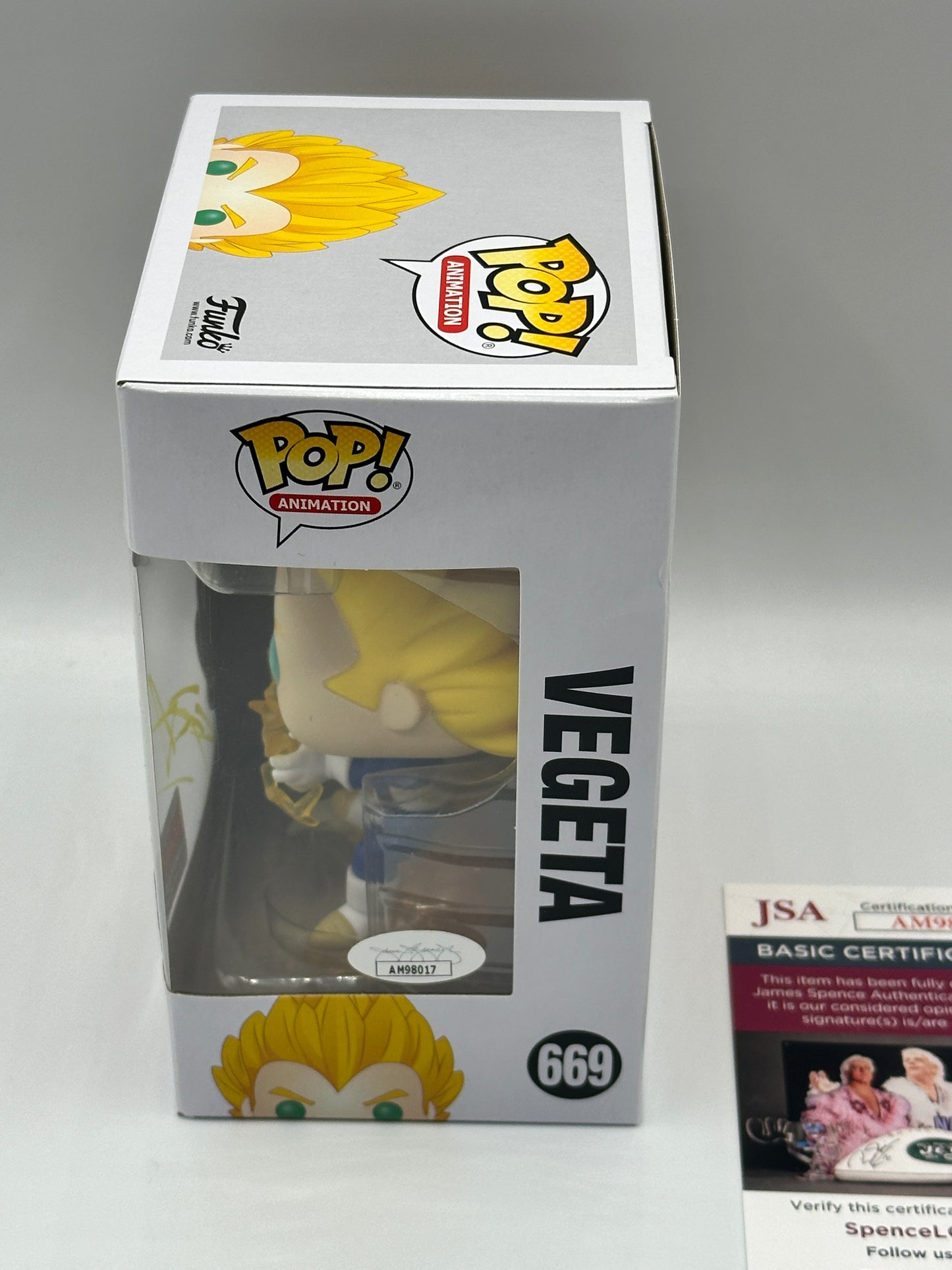 Funko Pop! Dragon Ball Z Vegeta Final Flash 669 Signed By Christopher Sabat COA JSA Animation Fall Convention Exclusive Figure + PoP Protector