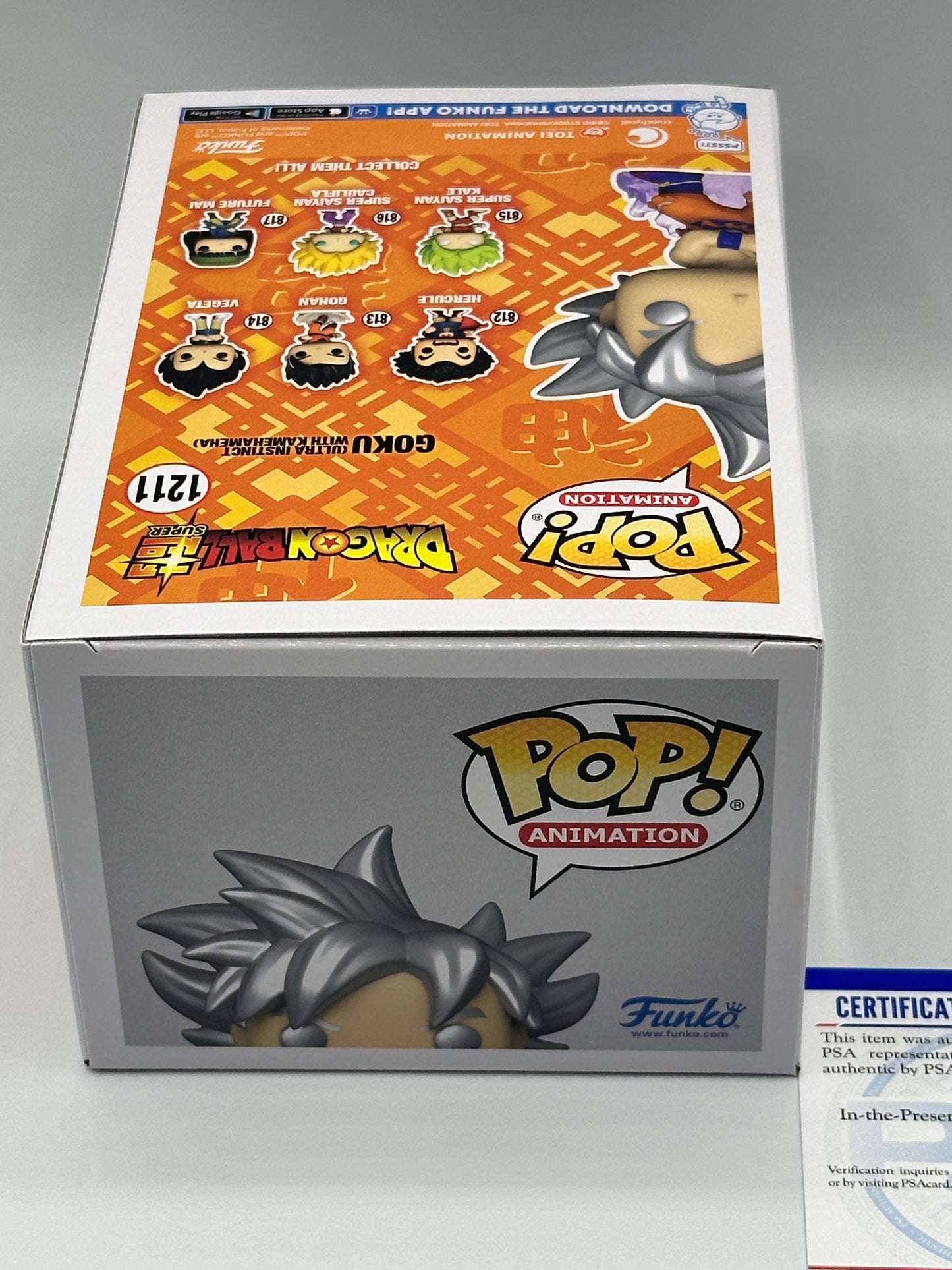 GRAIL SIGNED PSA Certificate of Authenticity SEAN SCHEMMEL Funko Pop! DBS Goku Ultra instinct with Kamehameha #1211 Funko Exclusive 2022 Fall Convention Limited Edition + PoP Protector