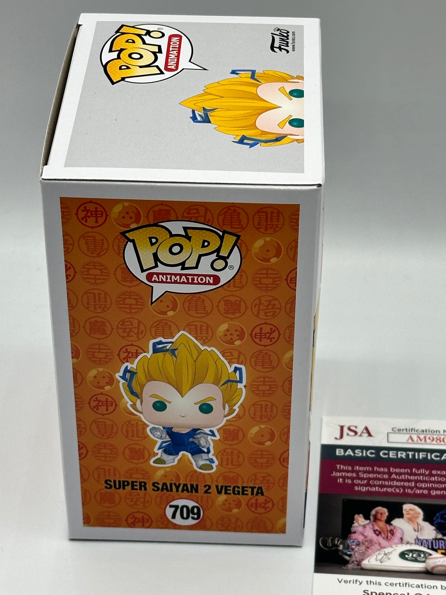 GRAIL SIGNED PSA Certificate of Authenticity Vegeta PX Chase Funko Pop Glow in the Dark + PX Previews Exclusive (GITD) #709 Signed by Christopher Sabat + PoP Protector