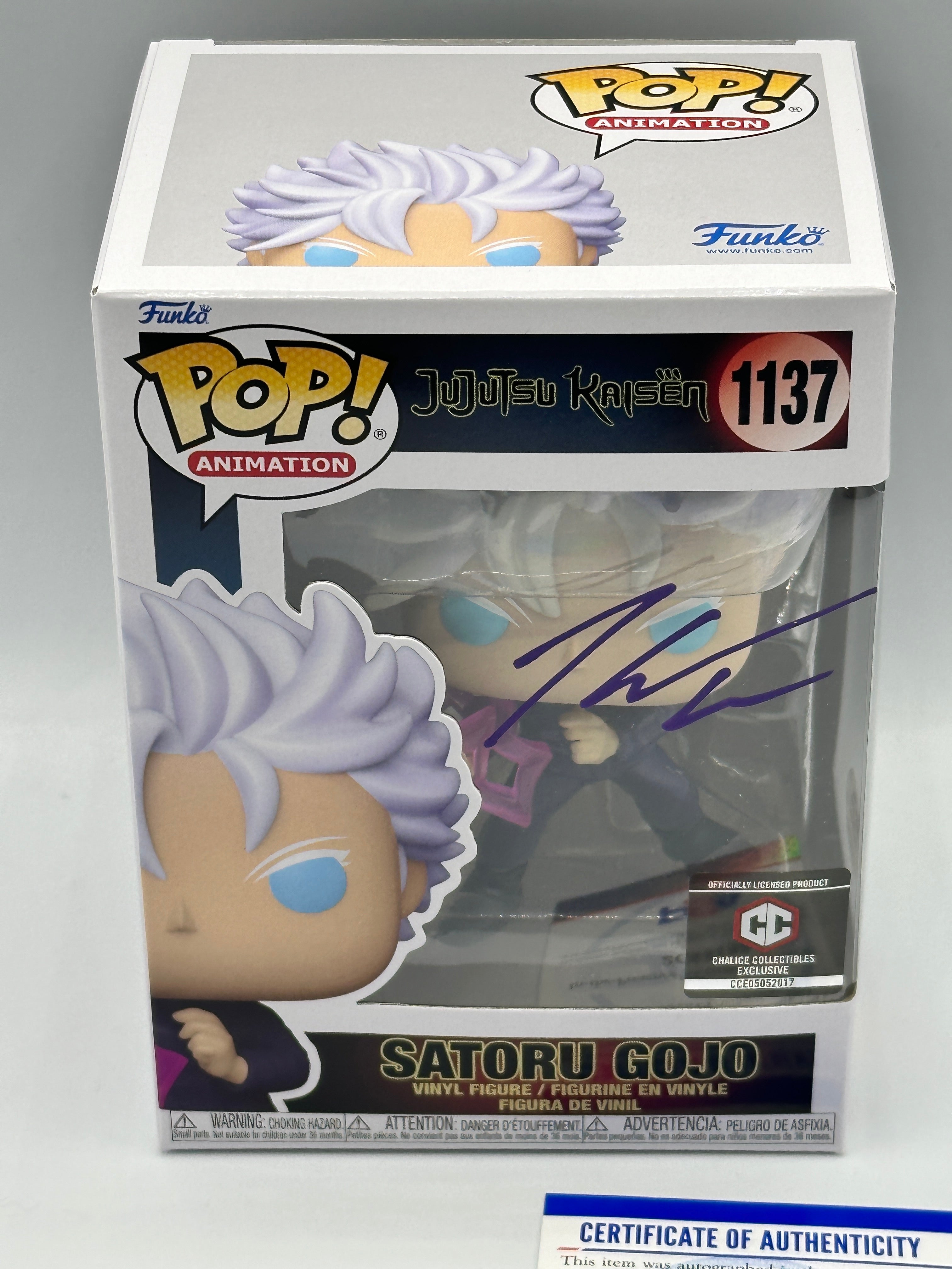 Funko pop jujutsu Kaisen Satoru sale Gojo Signed