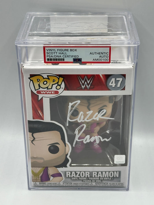 RAZOR RAMON SIGNED # 47 FUNKO POP AUTOGRAPHED WWE WWF Scott Hall autograph PSA encapsulated