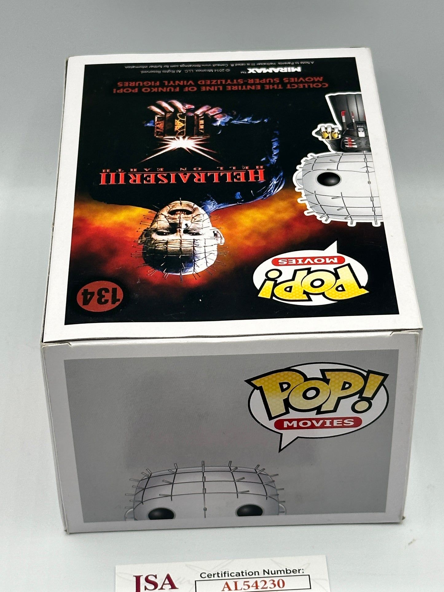 Grail - Doug Bradley Hand Signed in Red - Funko Pop Pinhead Hellraiser III Hell on earth #134 JSA COA + PoP protector