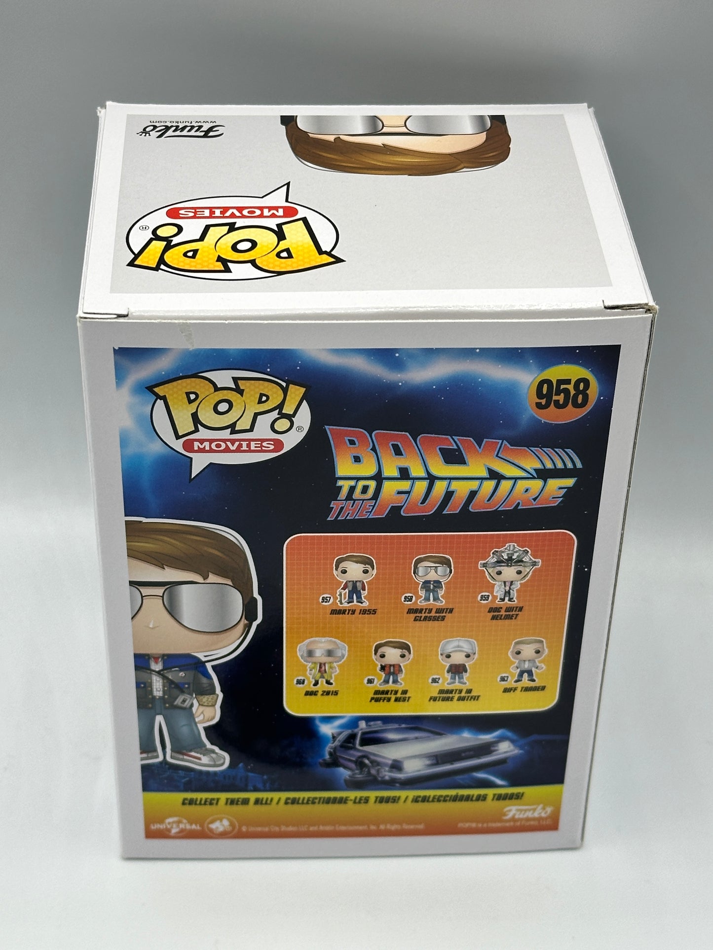 Grail - Michael J. Fox Signed Back To The Future Marty With Glasses Funko Pop #958 Beckett Authentication + Protector