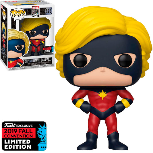 Funko POP! Marvel 80 YEARS - Captain Marvel (Mar-Vell) Funko 2019 Fall Convention Exclusive (VAULTED) #526 + protector!