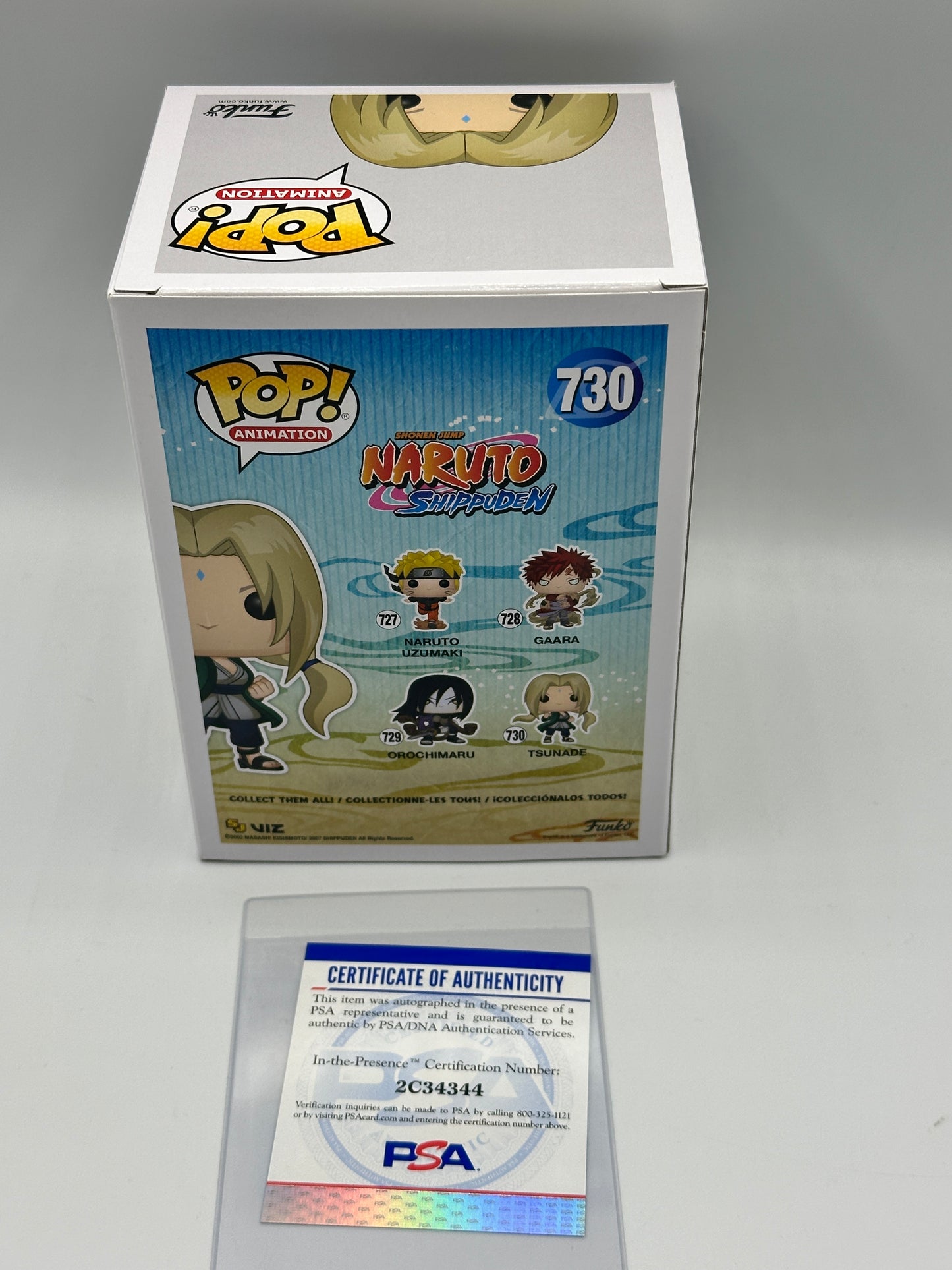 Funko Pop! Naruto Shippuden TSUNADE #730 SIGNED by Debi Mae West PSA Certified + PoP Protector