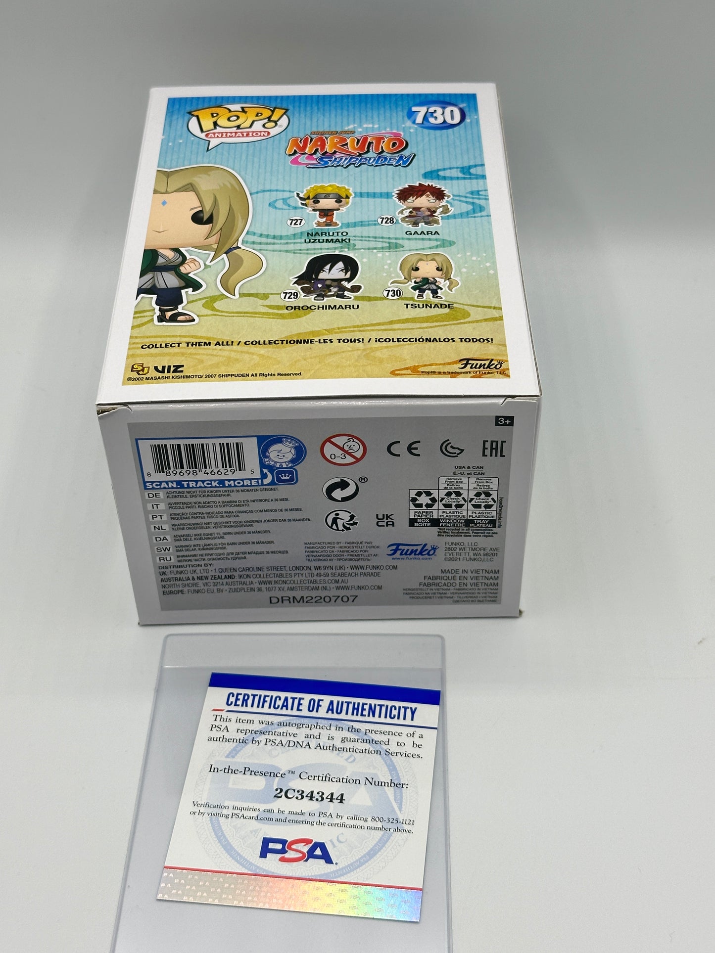 Funko Pop! Naruto Shippuden TSUNADE #730 SIGNED by Debi Mae West PSA Certified + PoP Protector