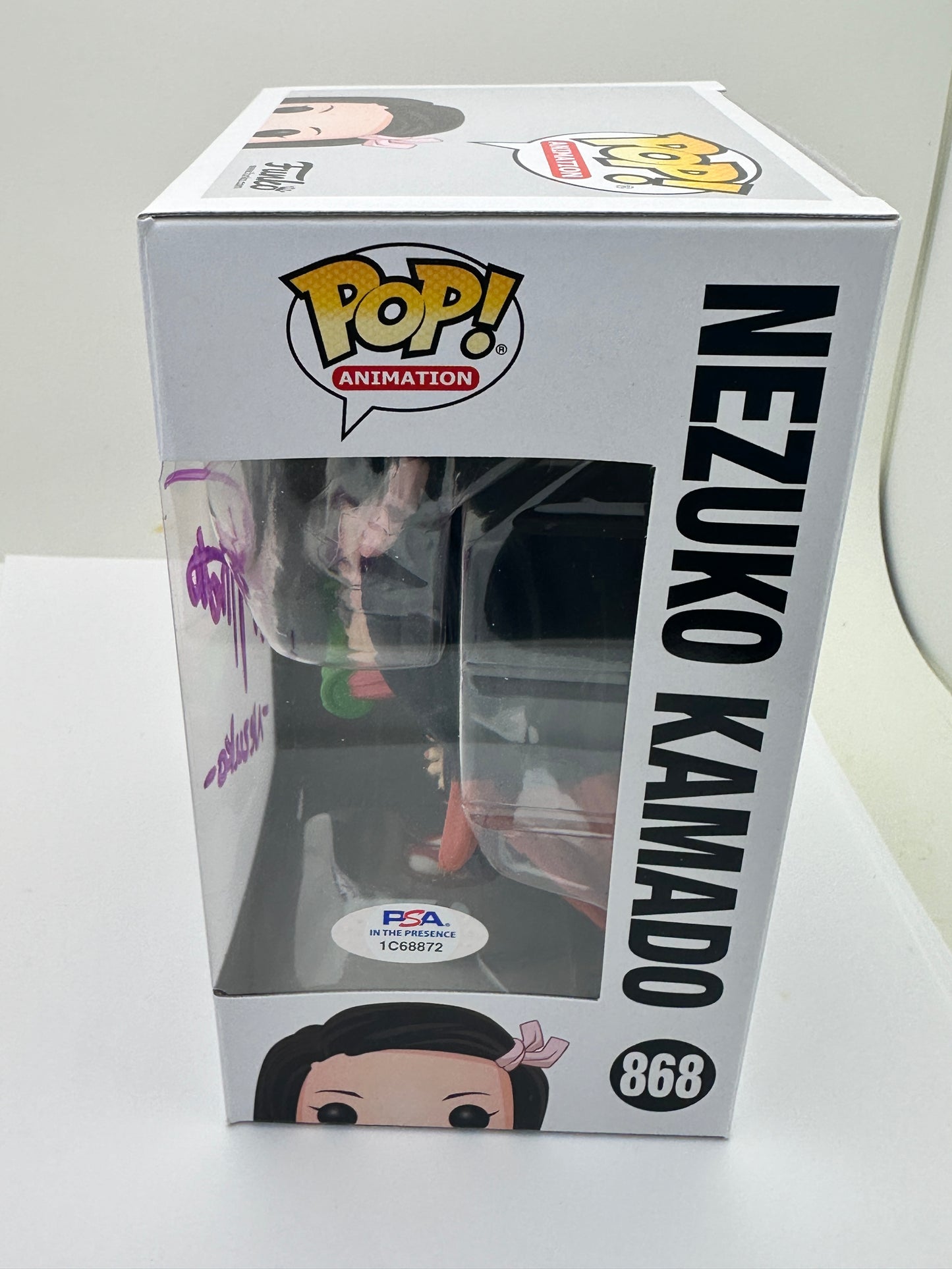 Funko POP! Animation: Demon Slayer - Nezuko Kamado Signed Abby Trott PSA #868 + PoP Protector