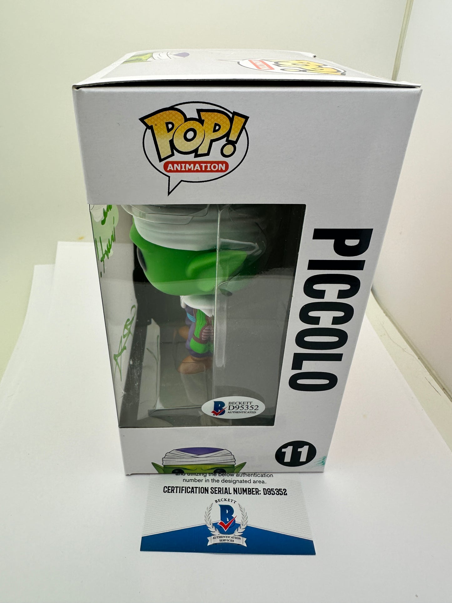 Chris SABAT SIGNED Funko Pop 11 Autograph PICCOLO beckett certified Dragon Ball Z DBZ + PoP Protector