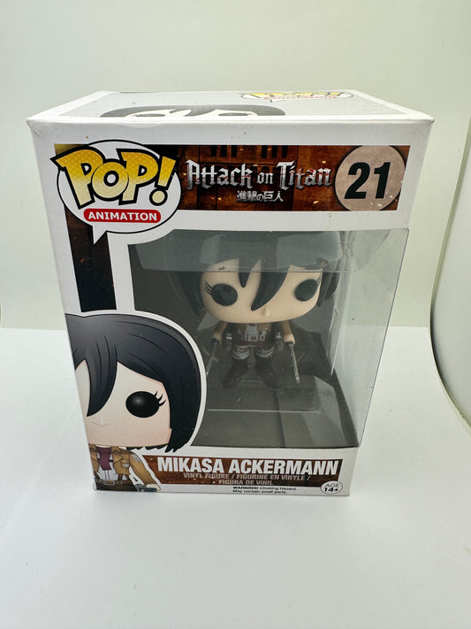 Vaulted Funko Pop! Vinyl: Attack on Titan - Mikasa Ackermann #21 + PoP Protector