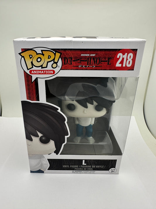Death Note L Vinyl Funko POP Animation #218 Genuine Authentic Vaulted + PoP Protector