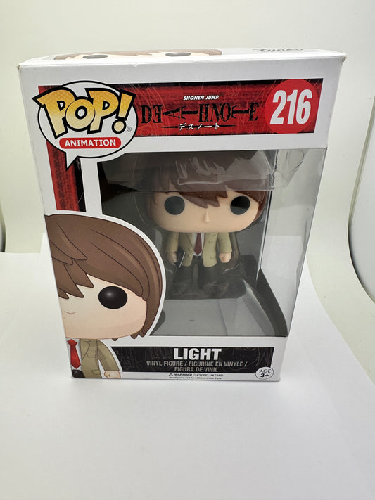 Rare & Authentic Death Note Light # 216 Funko Pop! Animation Grail + PoP Protector